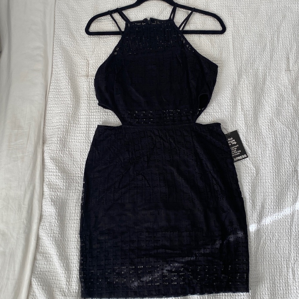 Black cut out express dress